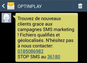 Publicité SMS - OptinPlay